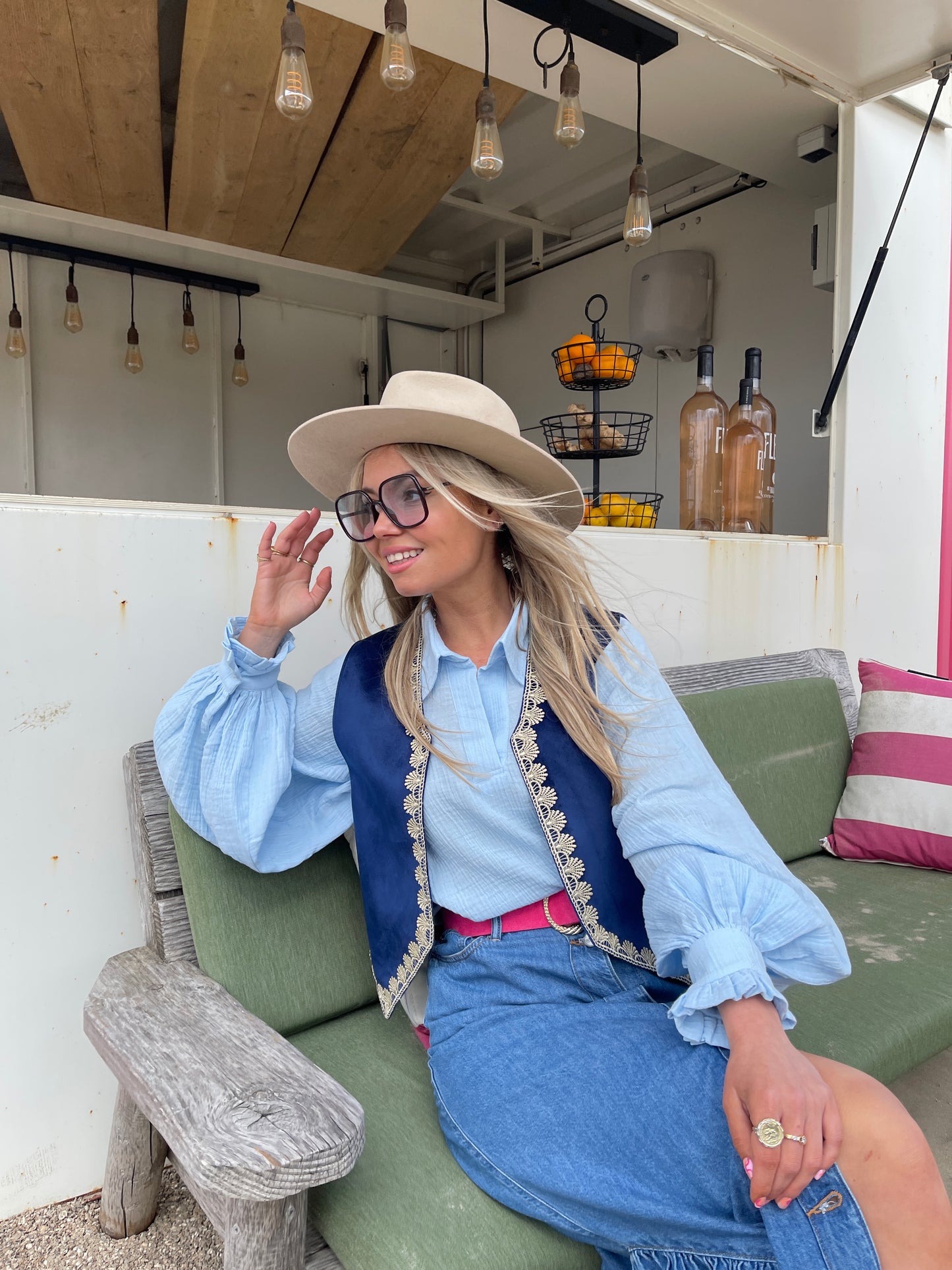Boho Love Waistcoat Dark Blue