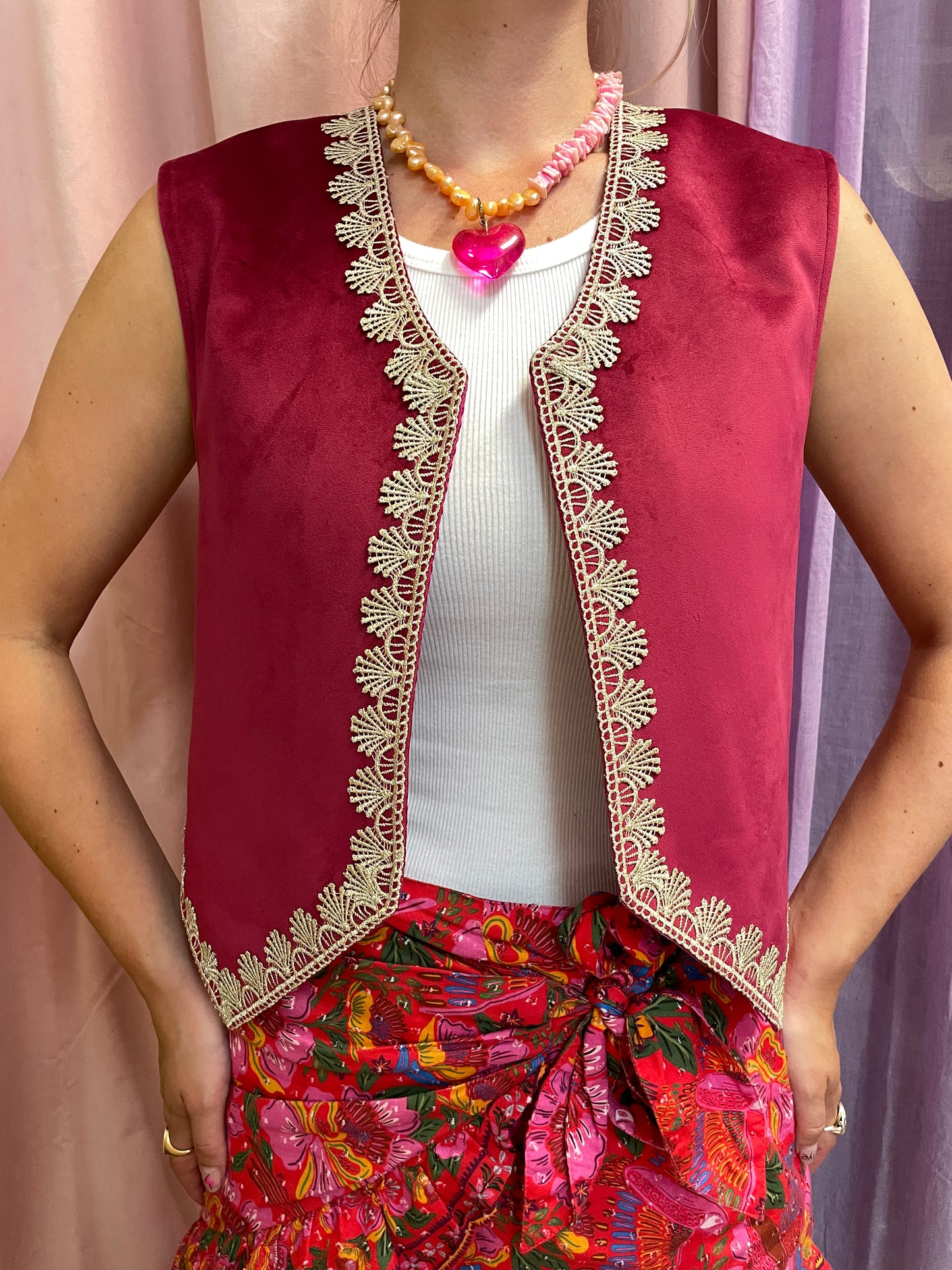 Sample Boho Love Gilet Paars/Rood