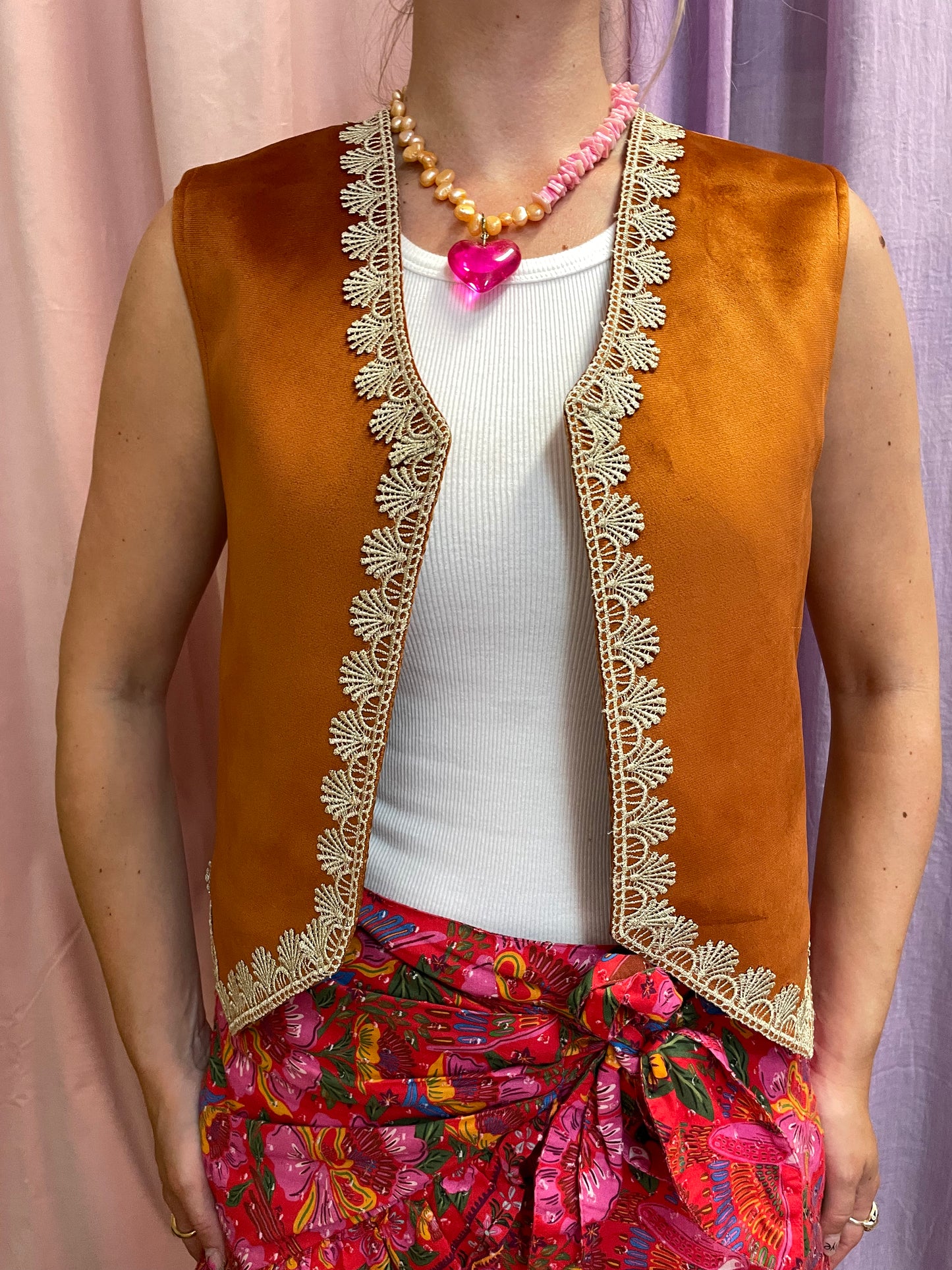 Sample Boho Love Gilet Oranje/Bruin