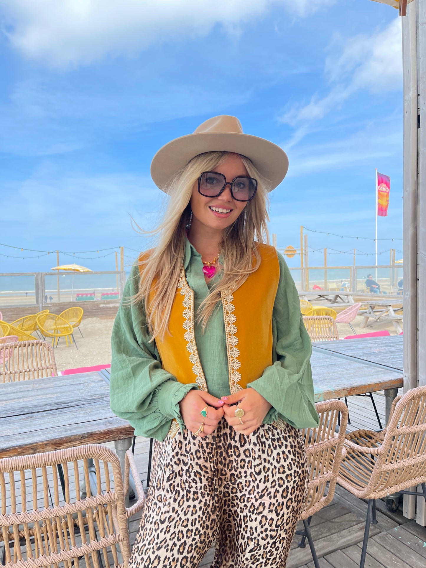 Boho Love Waistcoat Yellow