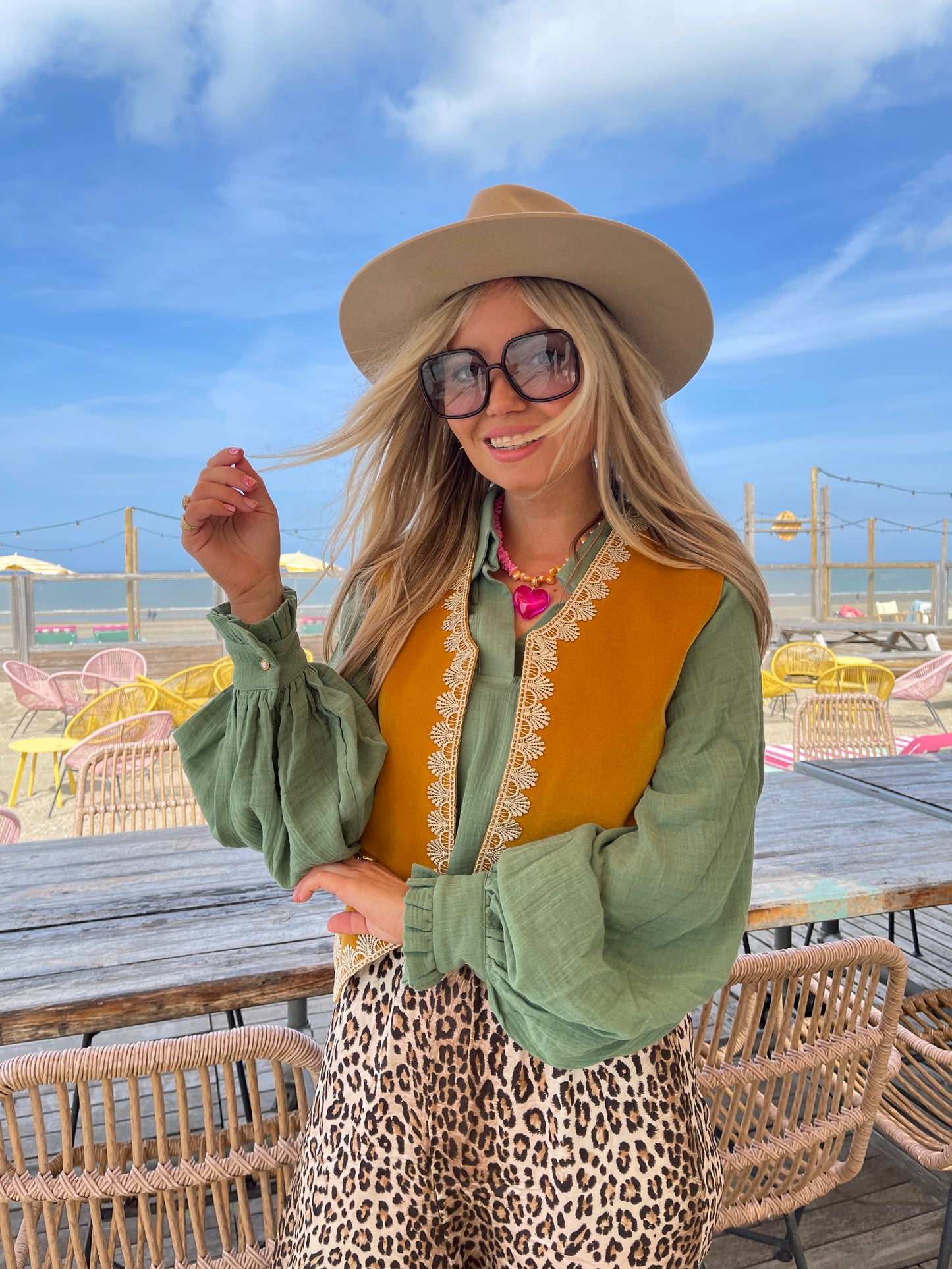 Boho Love Waistcoat Yellow