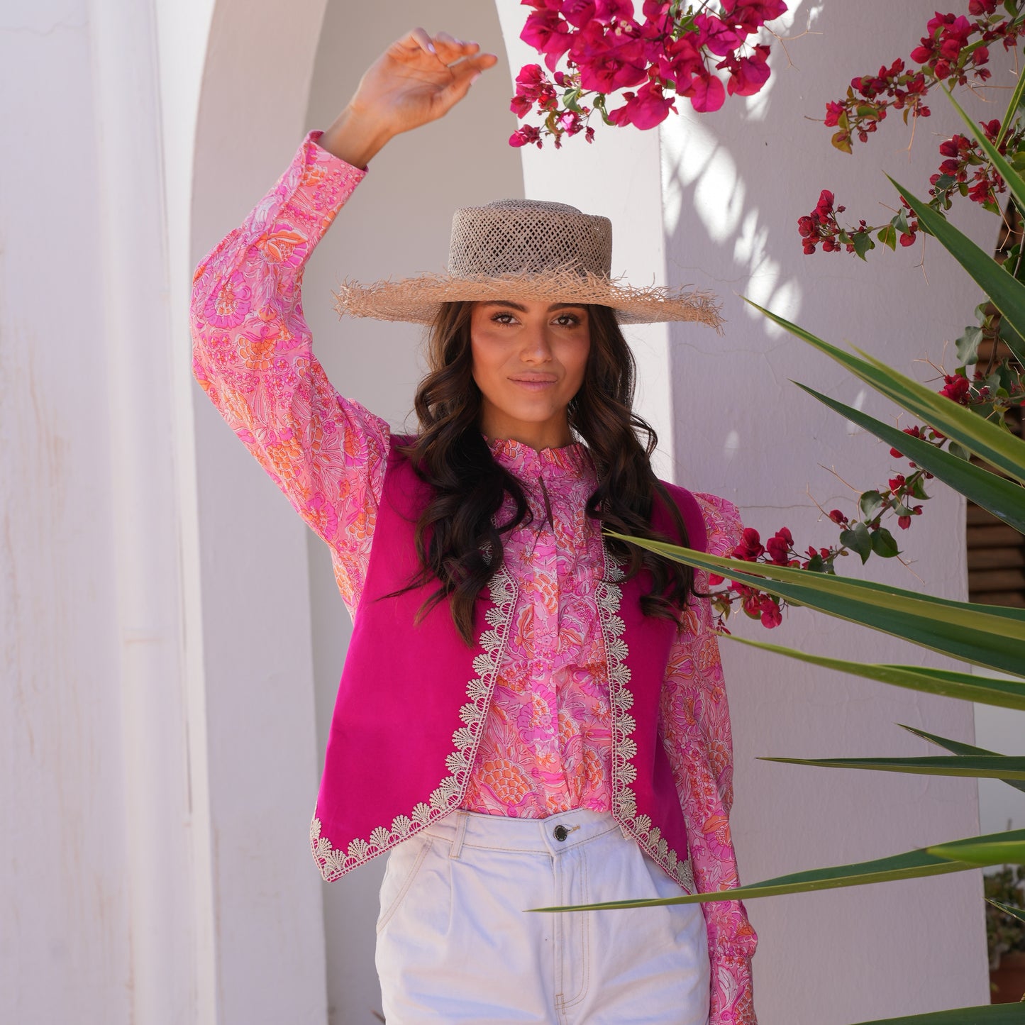 Boho Love Waistcoat Fuchsia
